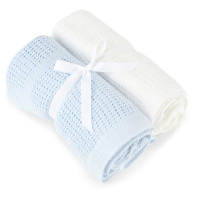 2 Pack Cellular Blanket Pram Size - Choice of 3 colours - Image 3