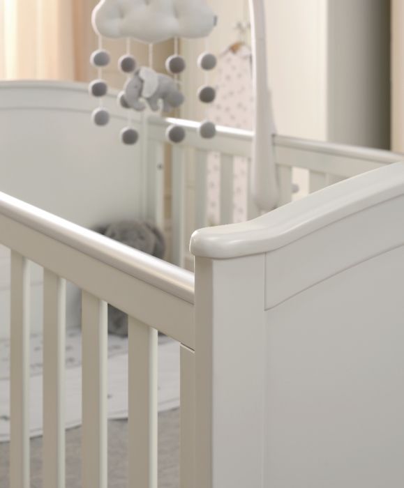 Mamas & Papas Flyn 3 Piece White Cotbed Range with Dresser Changer & Wardrobe - Image 8