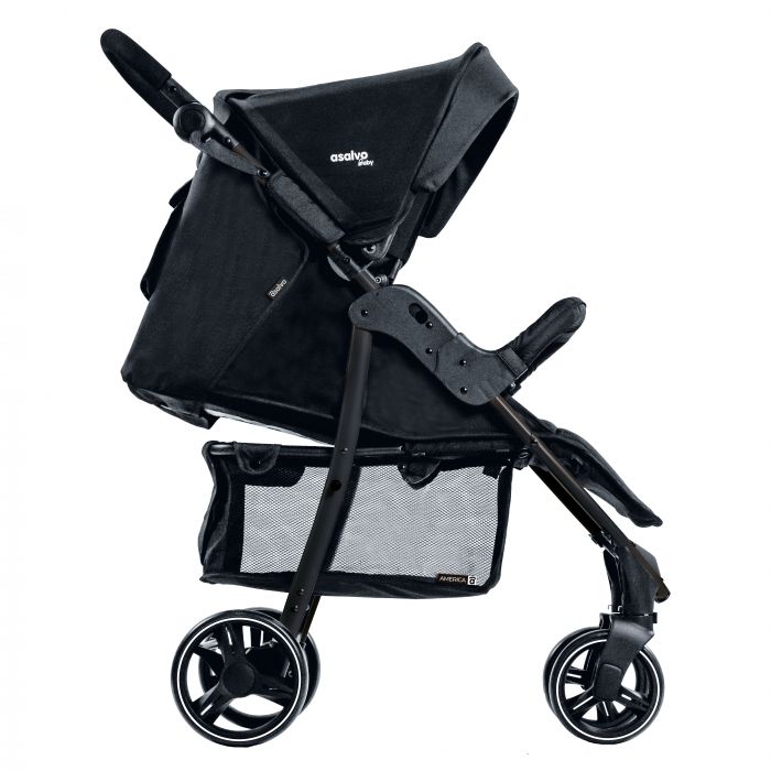 Asalvo America 3 Lightweight Stroller (Birth to 22 kg) - Black - Image 2