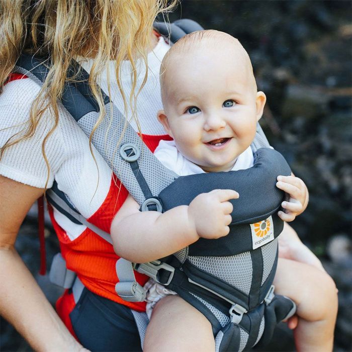 Ergobaby Baby Carrier, 4-Position Omni 360 Cool Air Mesh for Newborn to Toddler, Ergonomic Child Carrier Backpack - Carbon Grey - Image 2