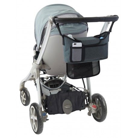 Tineo Buggy Organiser for Stroller, Pram & Pushchair - Keep All Your Essentials at Your Fingertips, Universal Fit - Black - Image 2